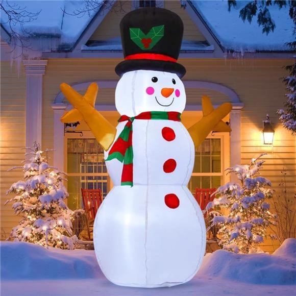 5 FT Christmas Snowman Inflatable Decoration with Branch Hand Blow Up - Picture 4 of 6